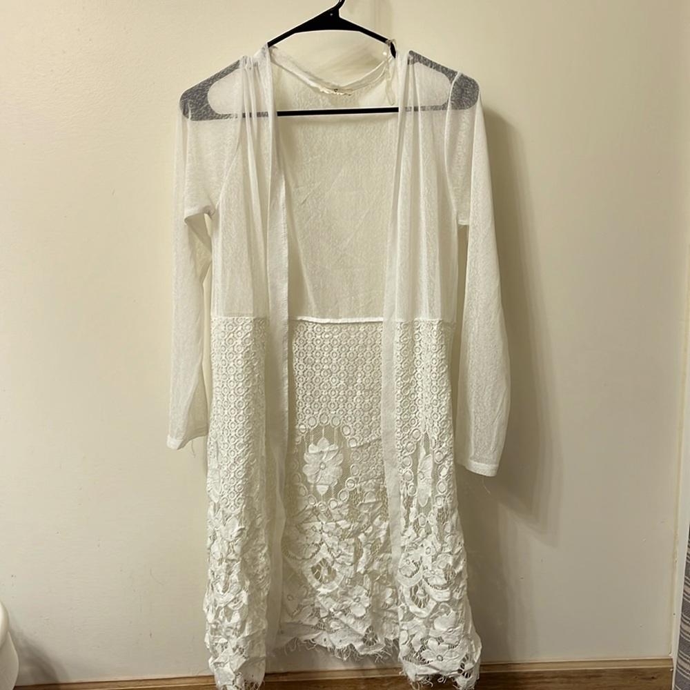 White lace cardigan